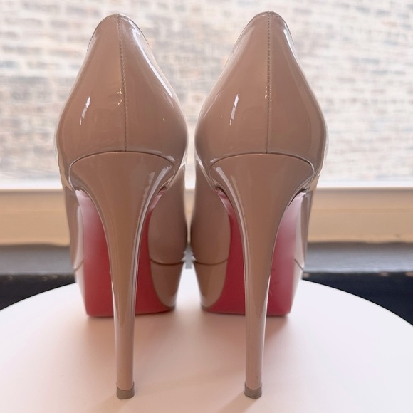 🌺Authentic CHRISTIAN LOUBOUTIN 🌺👠 Bianca 120 Patent calf Nude size 38.5 - Picture 9 of 16